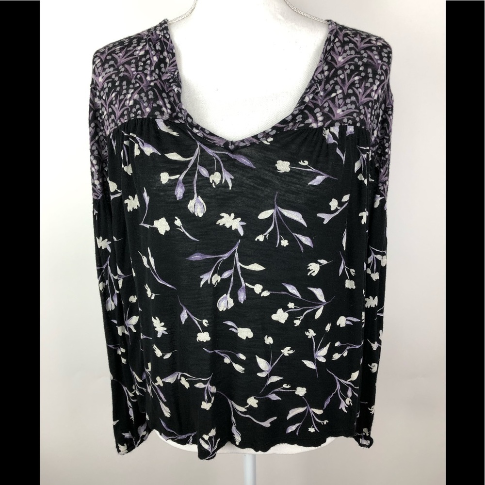 Lucky Brand Flower blouse long sleeve